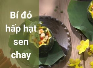 Bí đỏ hấp hạt sen chay