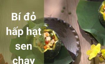 Bí đỏ hấp hạt sen chay