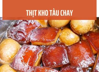 Thịt kho tàu với trứng muối chay