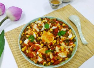 Salad đậu hũ non rau củ